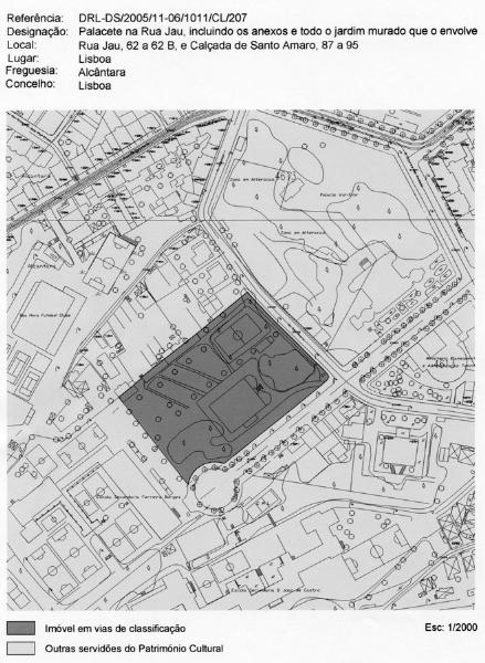 Palacete na Rua Jau, incluindo os anexos e todo o jardim murado que o envolve